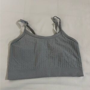 Aerie Real Me Gray Ribbed Sports Bra